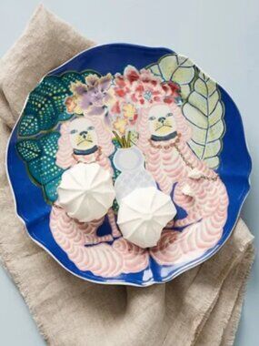 Anthropologie Paige Gemmel Eastern Animal Dessert Plate - Dog - NWOT